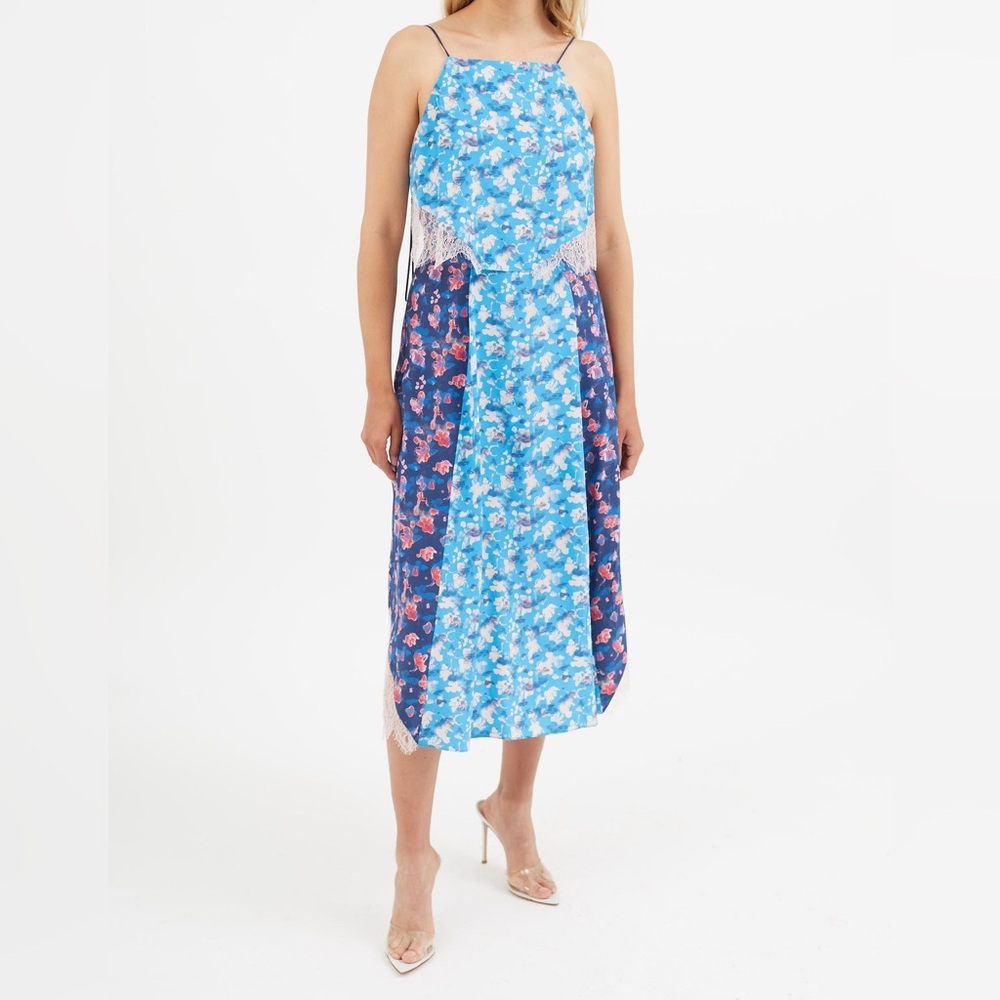 Tanya Taylor Silk Floral Midi Dress